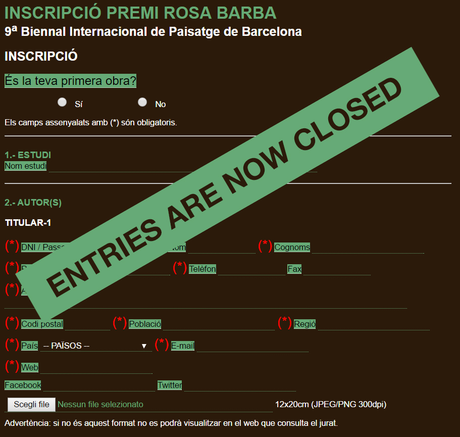 ENTRIES ARE NOW CLOSED